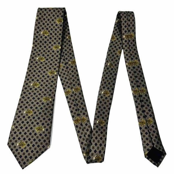 ETRO Taupe Brown Blue Gold Novelty Dog Golden Retriever Neck Tie 58" - Picture 2 of 8